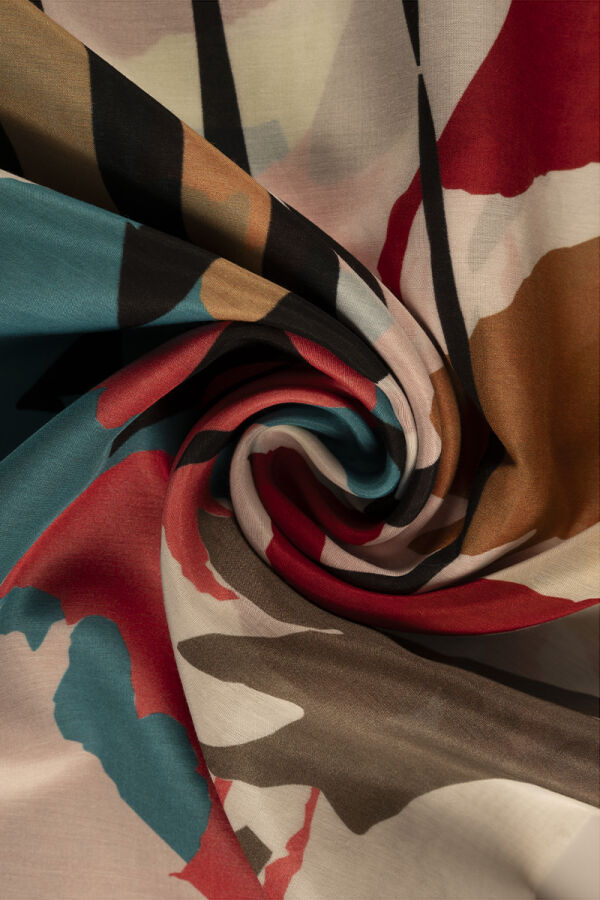 Kırmızı 75X200 İpek Koton Şal - 2