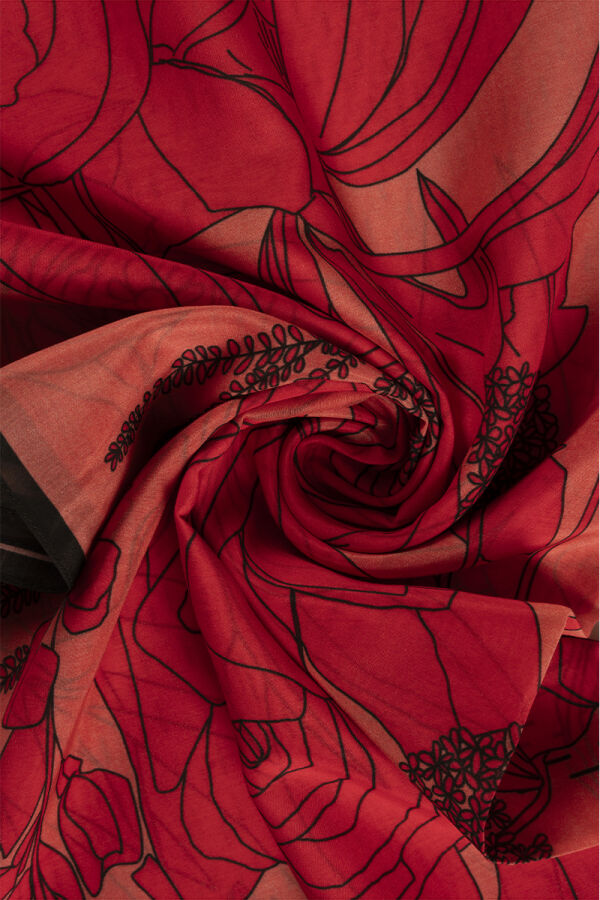 Kırmızı 75X200 İpek Koton Şal - 2