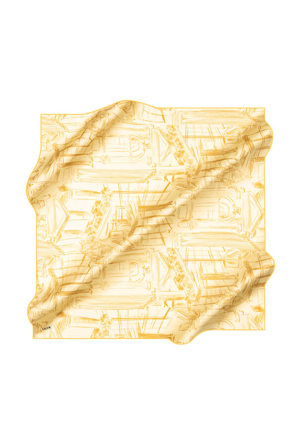 Kırmızı 90X90 İpek Krep Saten Eşarp - 1