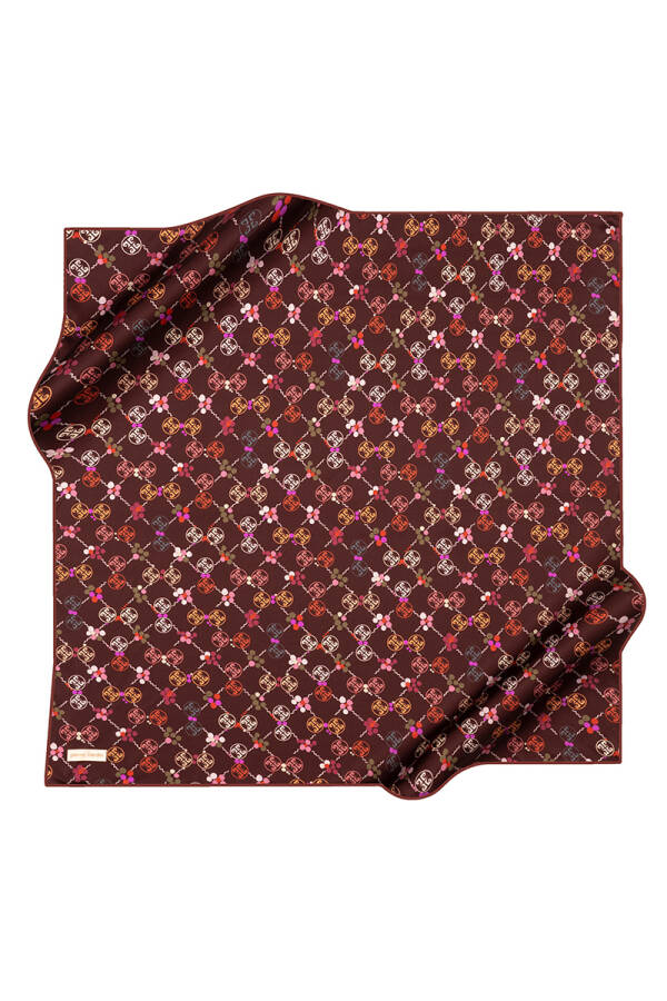 Kırmızı 90X90 İpek Krep Saten Eşarp - 1