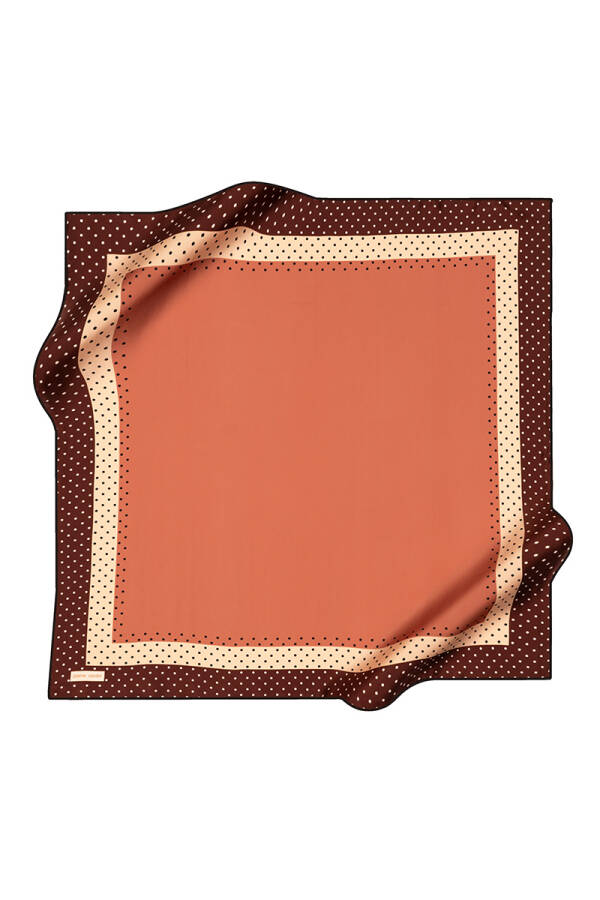 Kırmızı 90X90 İpek Krep Saten Eşarp - 1