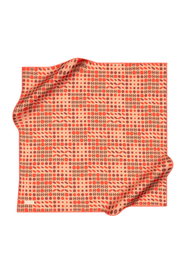 Kırmızı 90X90 İpek Krep Saten Eşarp - Pierre Cardin