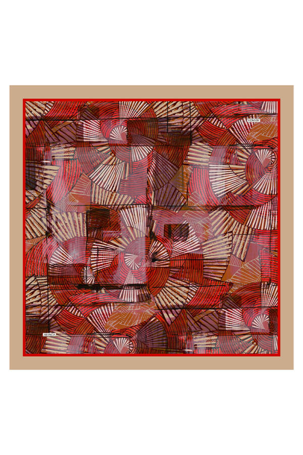 Kırmızı 90X90 İpek Twill Eşarp - 1