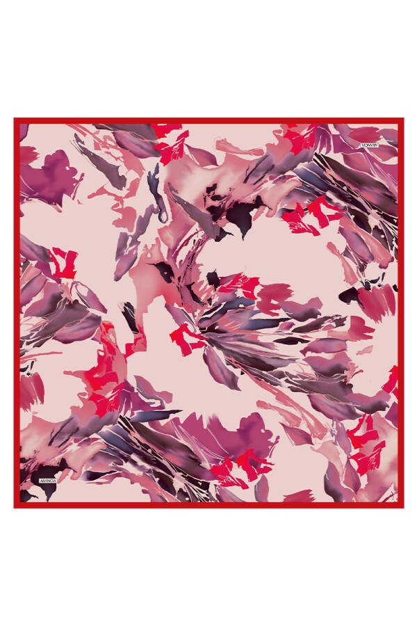 Kırmızı 90X90 İpek Twill Eşarp - 1