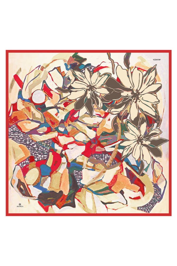 Kırmızı 90X90 İpek Twill Eşarp - 1