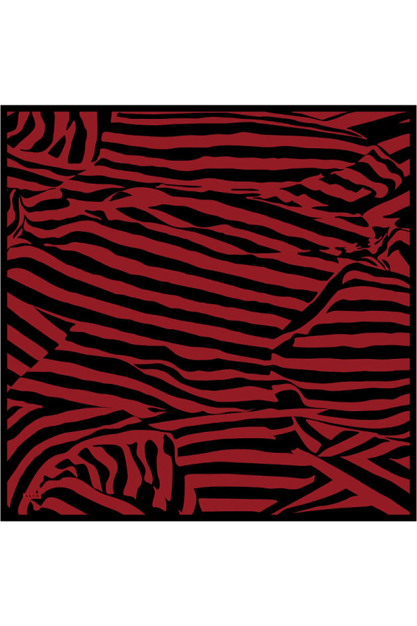 Kırmızı 90X90 İpek Twill Eşarp - 1