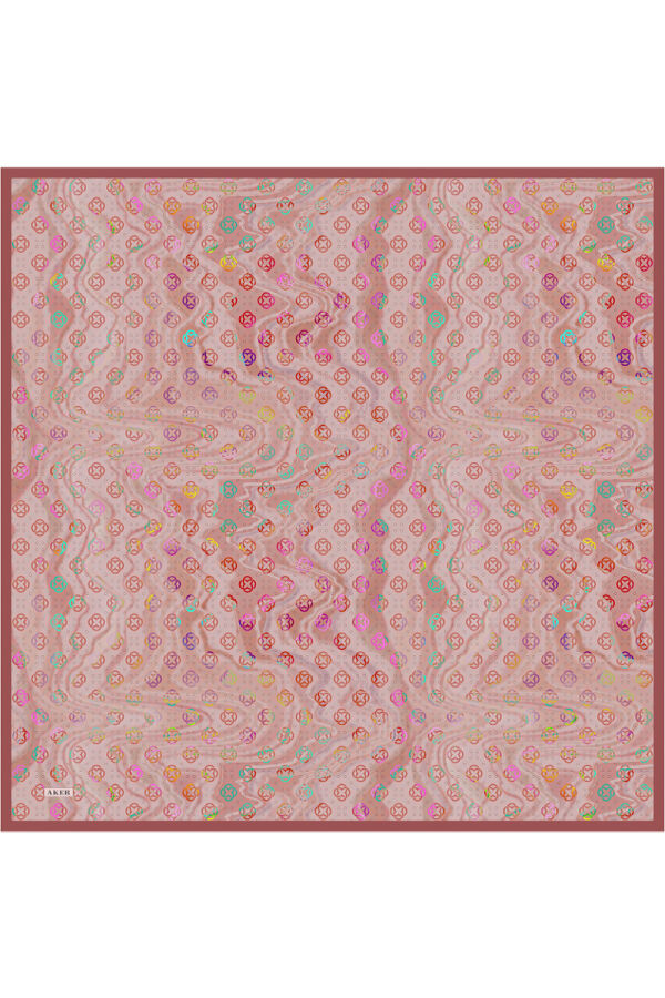 Kırmızı 90X90 İpek Twill Eşarp - Aker
