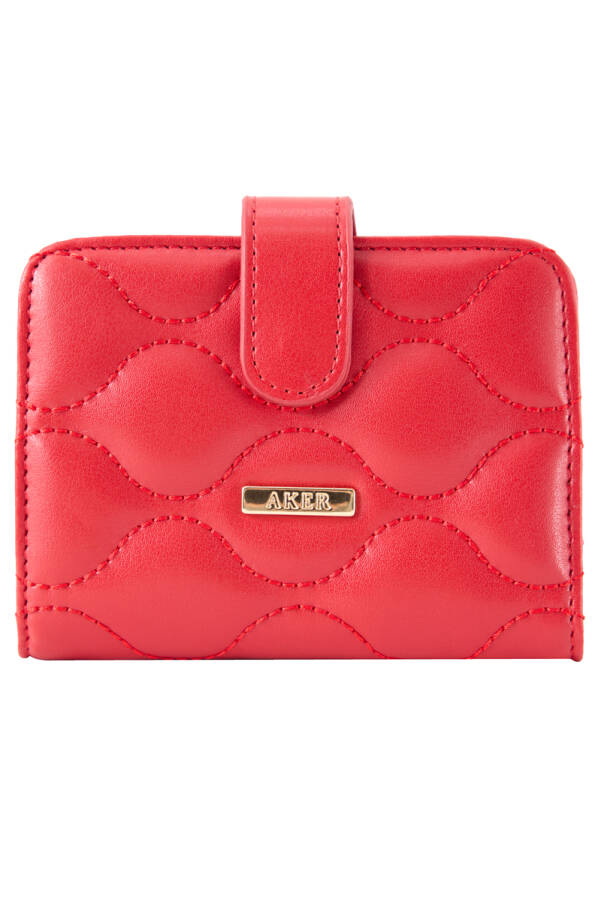 Kırmızı CZDN30010 KARE ÇITÇITLI CÜZDAN - Aker