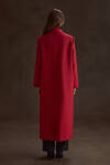 Kırmızı Kruvaze Kapama Pardösü - 6