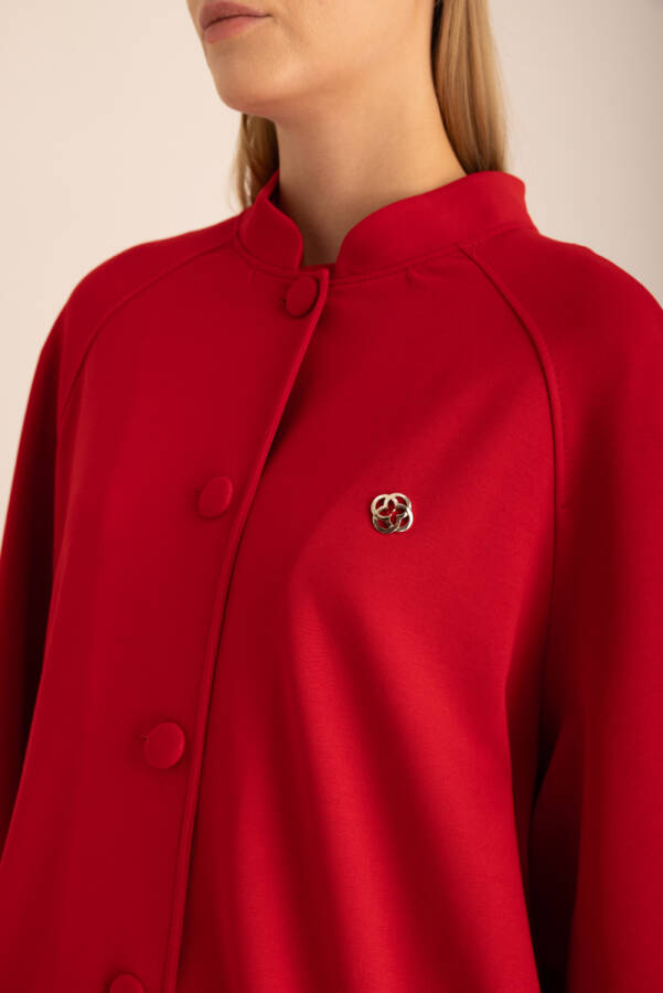 Kırmızı Logo Detaylı Bomber Ceket - 2