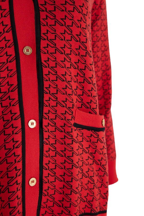 Kırmızı V Yaka Triko Ceket - Aker (1)