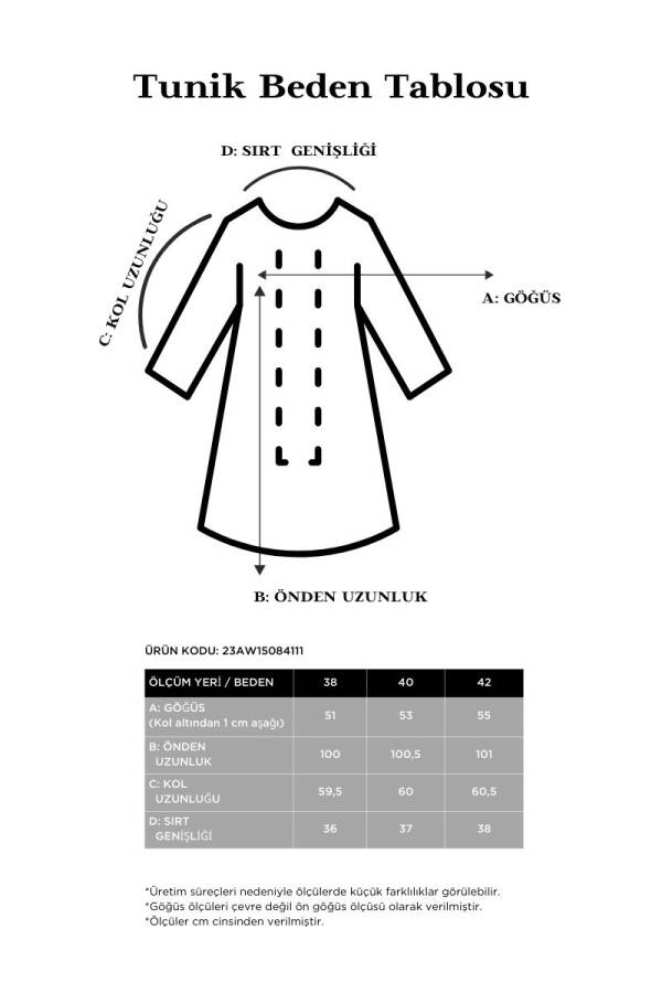 Kırmızı Yaka Detaylı Tunik - 4