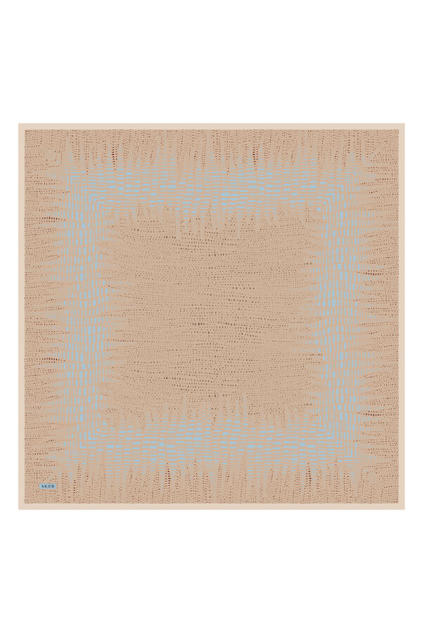 Koyu Bej 90X90 İpek Krep Saten Eşarp - Aker