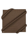 Koyu Bej 90X90 İpek Twill Eşarp 