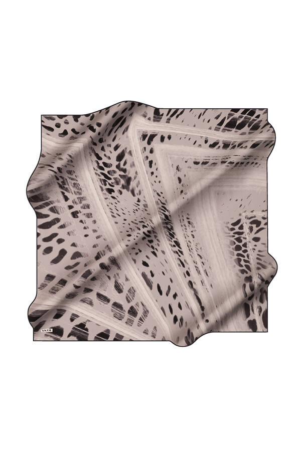 Koyu Gri 90X90 İpek Krep Saten Eşarp - 1