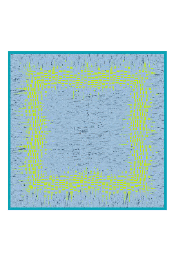 Koyu mavi 90X90 İpek Krep Saten Eşarp - Aker