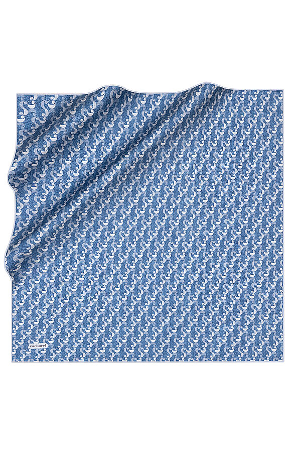 Koyu mavi 90X90 İpek Twill Eşarp - Cacharel