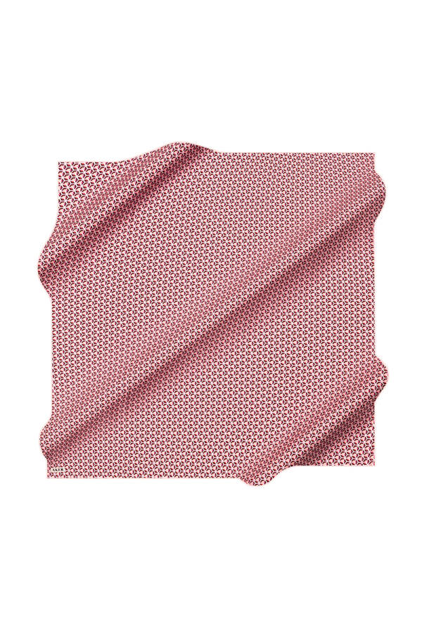 Koyu Pembe 90X90 İpek Krep Saten Eşarp - 1