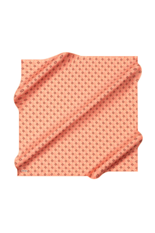 Koyu Pembe 90X90 İpek Krep Saten Eşarp - 1