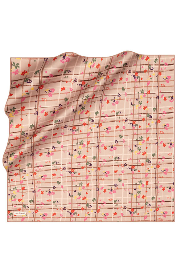 Koyu Pembe 90X90 İpek Twill Eşarp - Cacharel