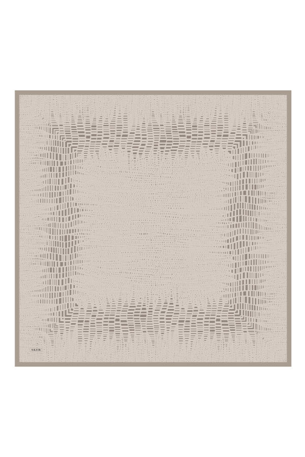 Koyu Vizon 90X90 İpek Krep Saten Eşarp - Aker