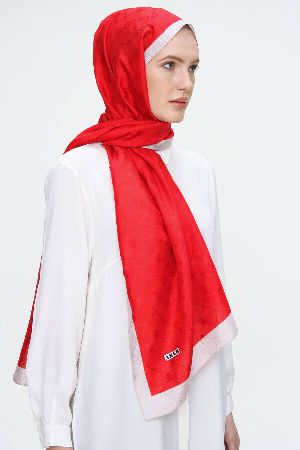 Kırmızı 70X190 CM Koza Şal - 4