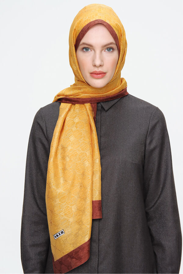 Sarı 70X190 CM Koza Şal - 2