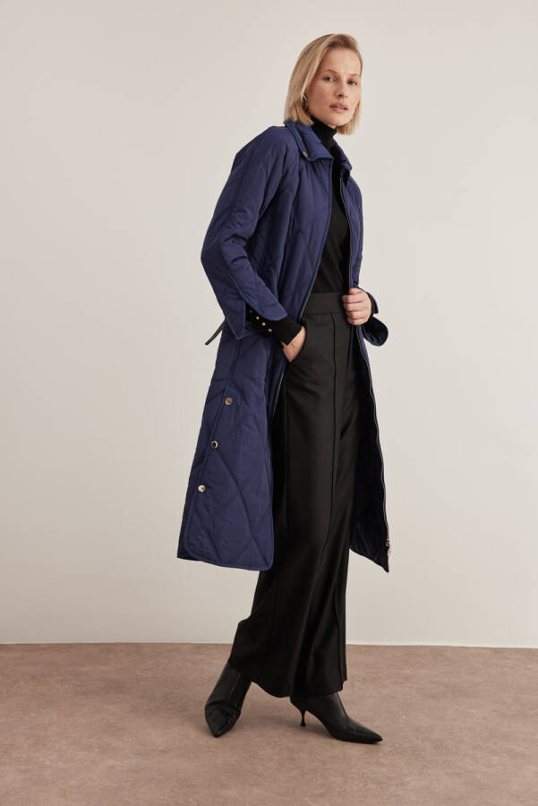 Lacivert 10083111 Gömlek Yaka Mont - Aker