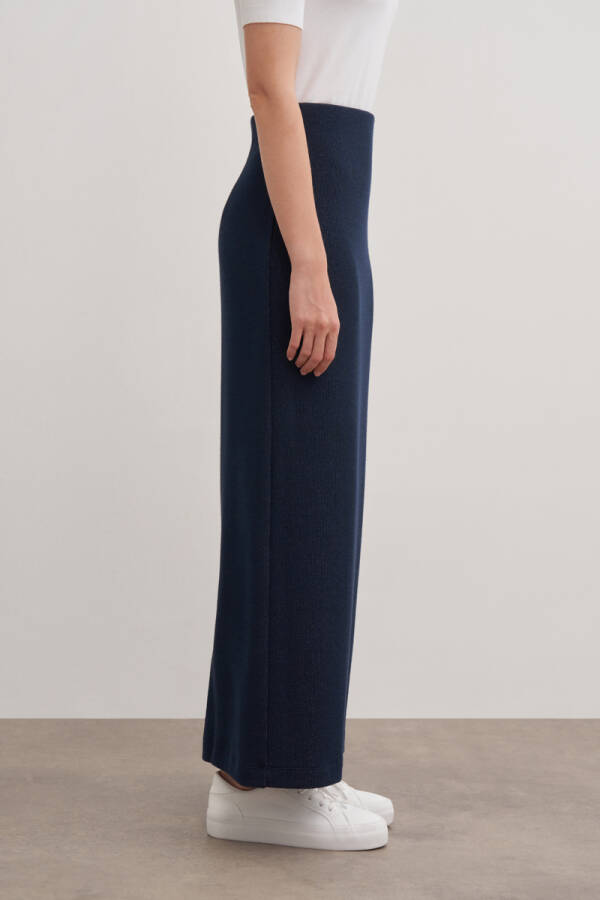 Lacivert Örme Simli Kalem Etek - 3