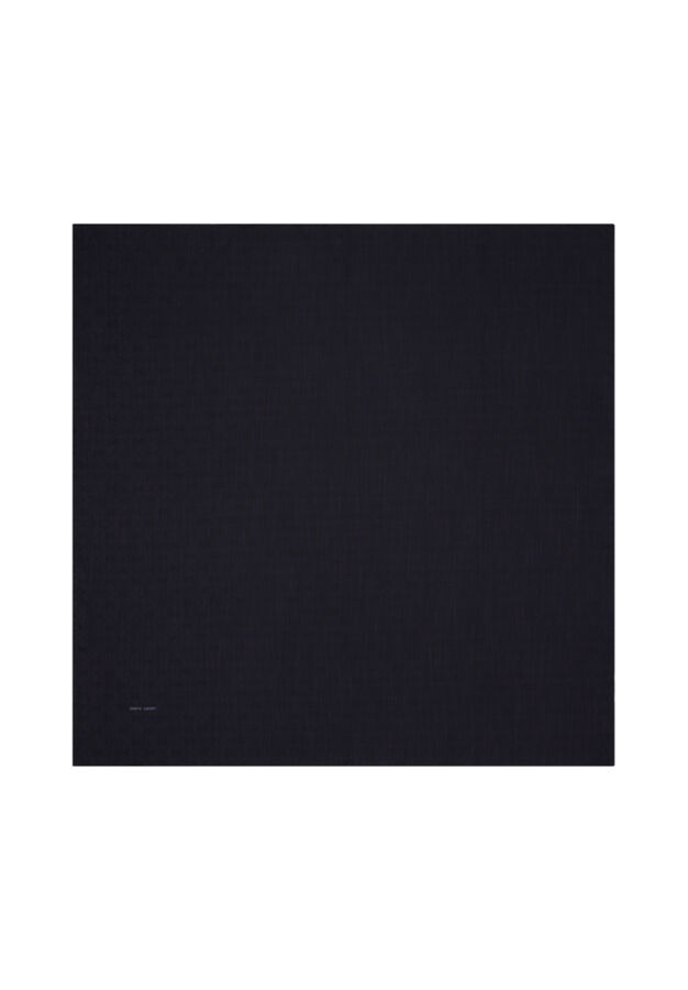 Koyu Lacivert 100X100 Pierre Cardın Logolu İpek Koton Jakar Eşarp - Pierre Cardin