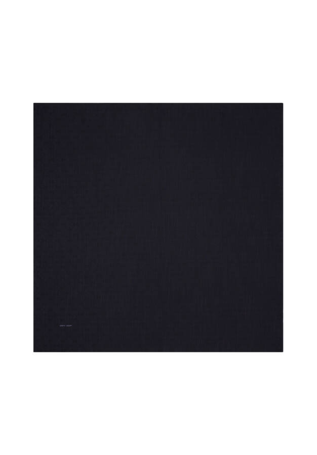 Lacivert 100X100 Pierre Cardın Logolu İpek Koton Jakar Eşarp - Pierre Cardin