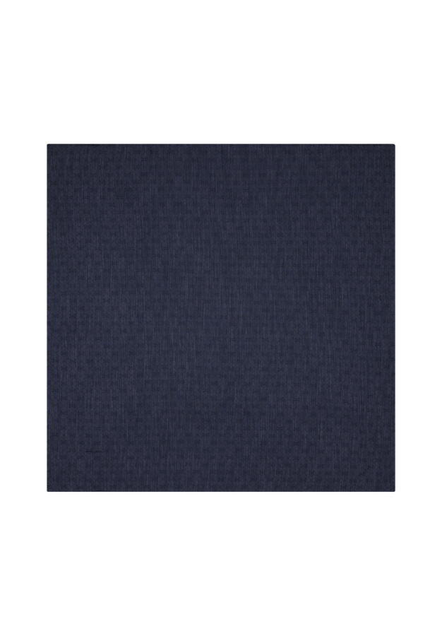 Lacivert 100X100 Pierre Cardın Logolu İpek Koton Jakar Eşarp - Pierre Cardin