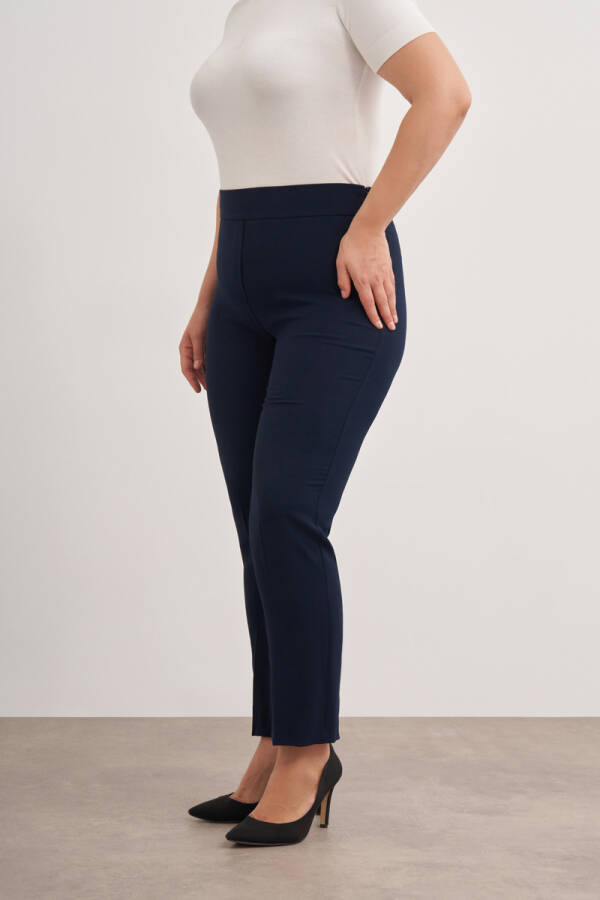 Lacivert 3649112 Arka Bel Lastikli Pantolon - 3