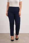 Lacivert Arka Bel Lastikli Pantolon - 3