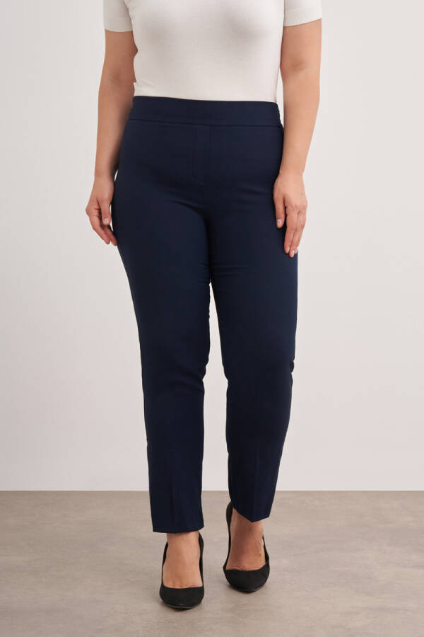 Lacivert Arka Bel Lastikli Pantolon - 3