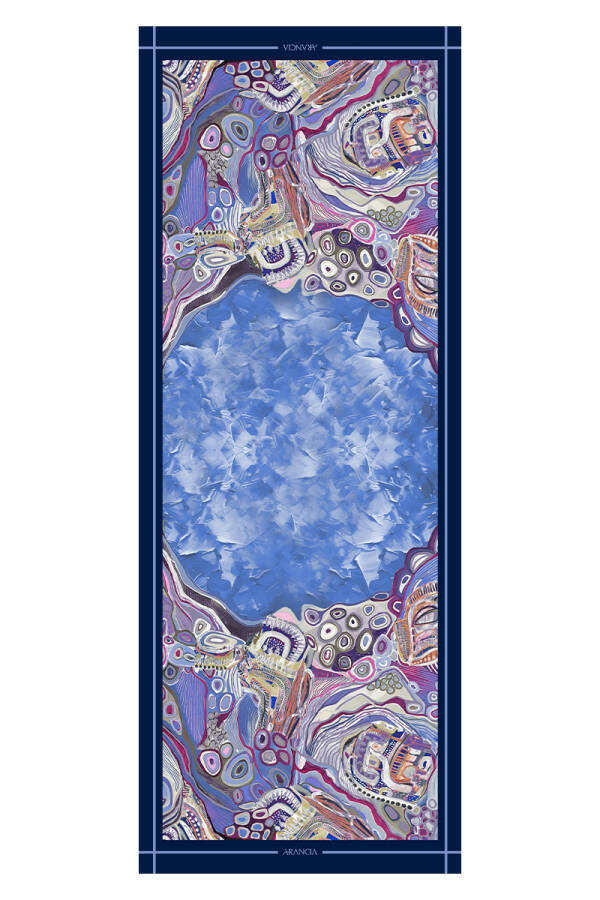 Lacivert 70X200 Modal Şal - 1