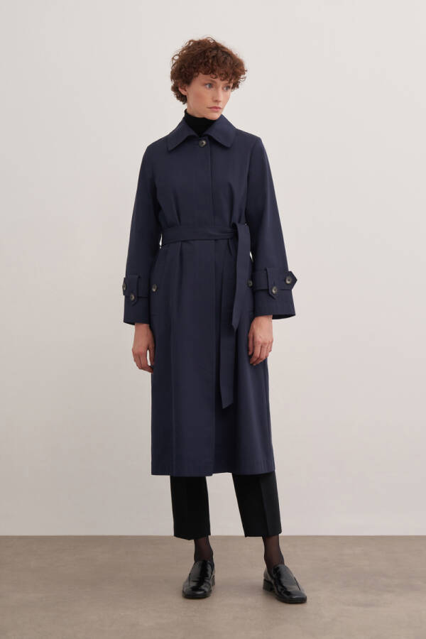 Lacivert 7174111 Rahat Kesim Trençkot - Aker