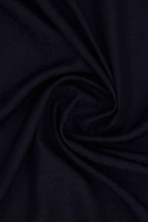Lacivert 75X190 CM K.Pierre Cardin Logolu İpek Koton Jakar Etol - 2