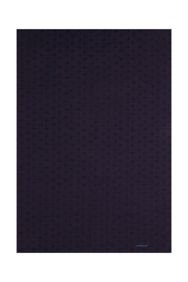 Lacivert 75X200 B.Cacharel Logolu İpek Koton Jakar Etol - 1