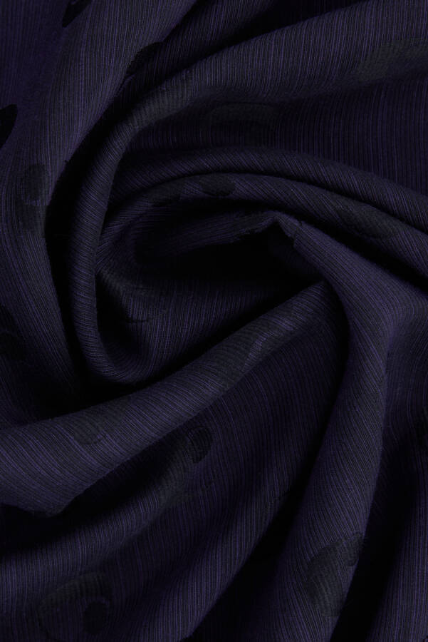 Lacivert 75X200 B.Cacharel Logolu İpek Koton Jakar Etol - 2