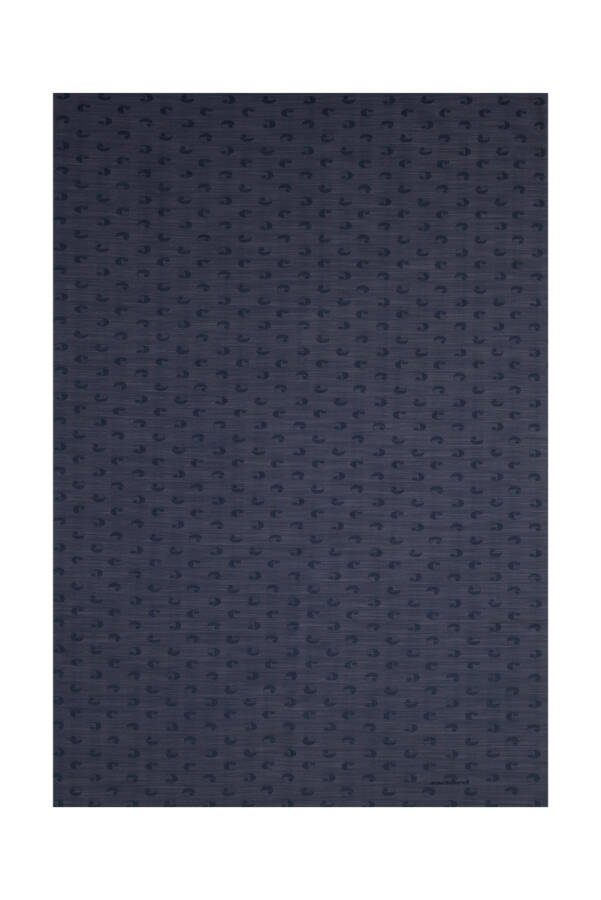 Lacivert 75X200 B. Logolu İpek Koton Jakar Şal - Cacharel