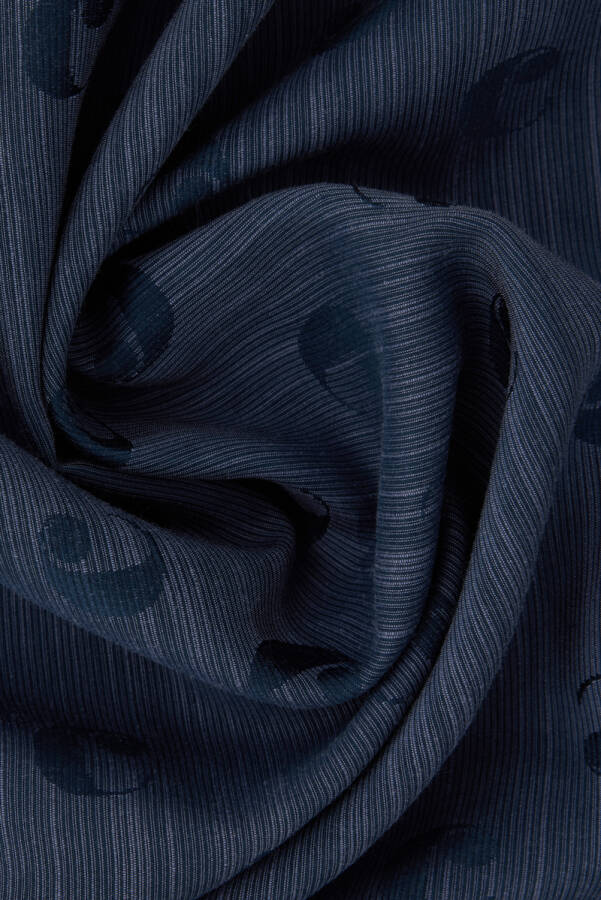 Lacivert 75X200 B.Cacharel Logolu İpek Koton Jakar Etol - 2