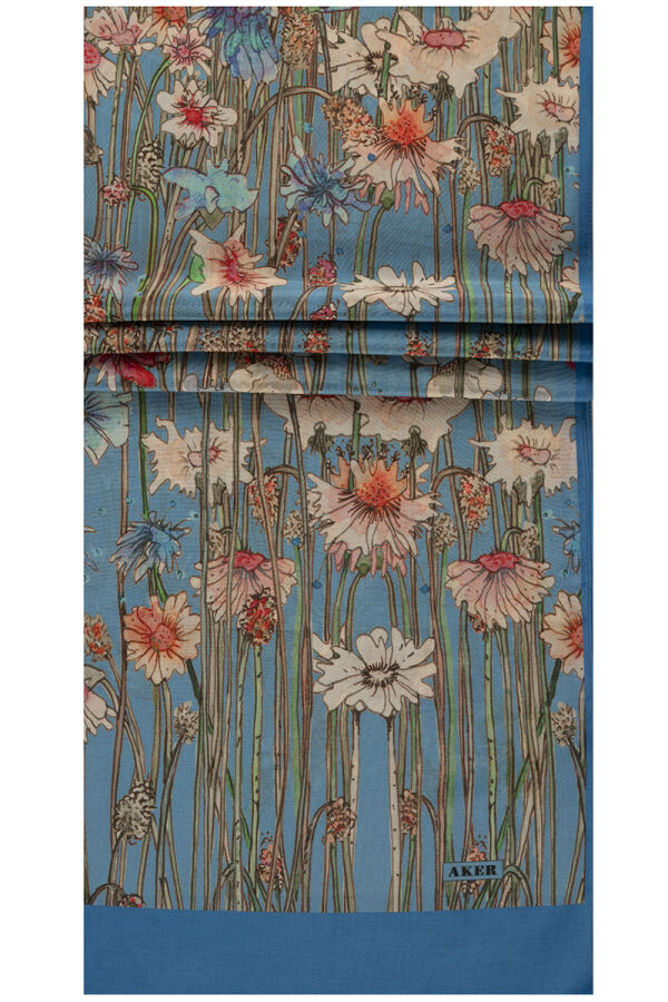 Lacivert 75X200 İpek Koton Şal - 1