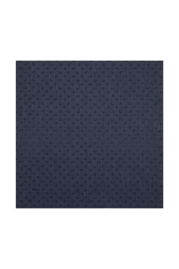 Lacivert 90X90 B. Logolu İpek Koton Jakar Eşarp - 1