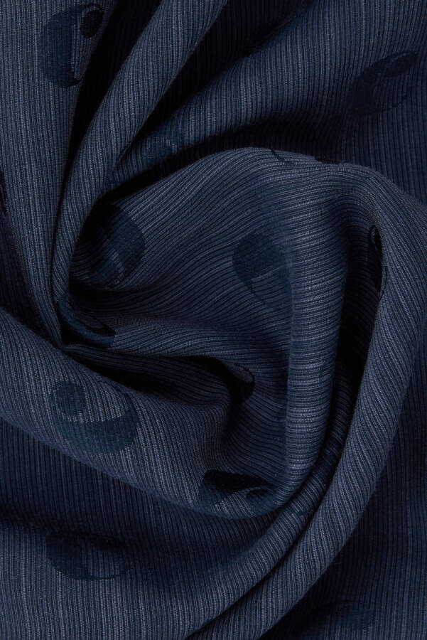 Lacivert 90X90 B.Cacharel Logolu ipek koton Jakar - 2