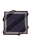 Lacivert 90X90 İpek Krep Saten Eşarp 