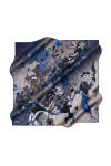 Lacivert 90X90 İpek Krep Saten Eşarp 