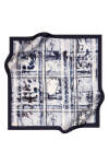 Lacivert 90X90 İpek Krep Saten Eşarp 