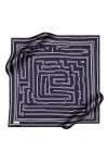 Lacivert 90X90 İpek Krep Saten Eşarp 