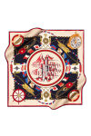 Lacivert 90X90 İpek Krep Saten Eşarp 
